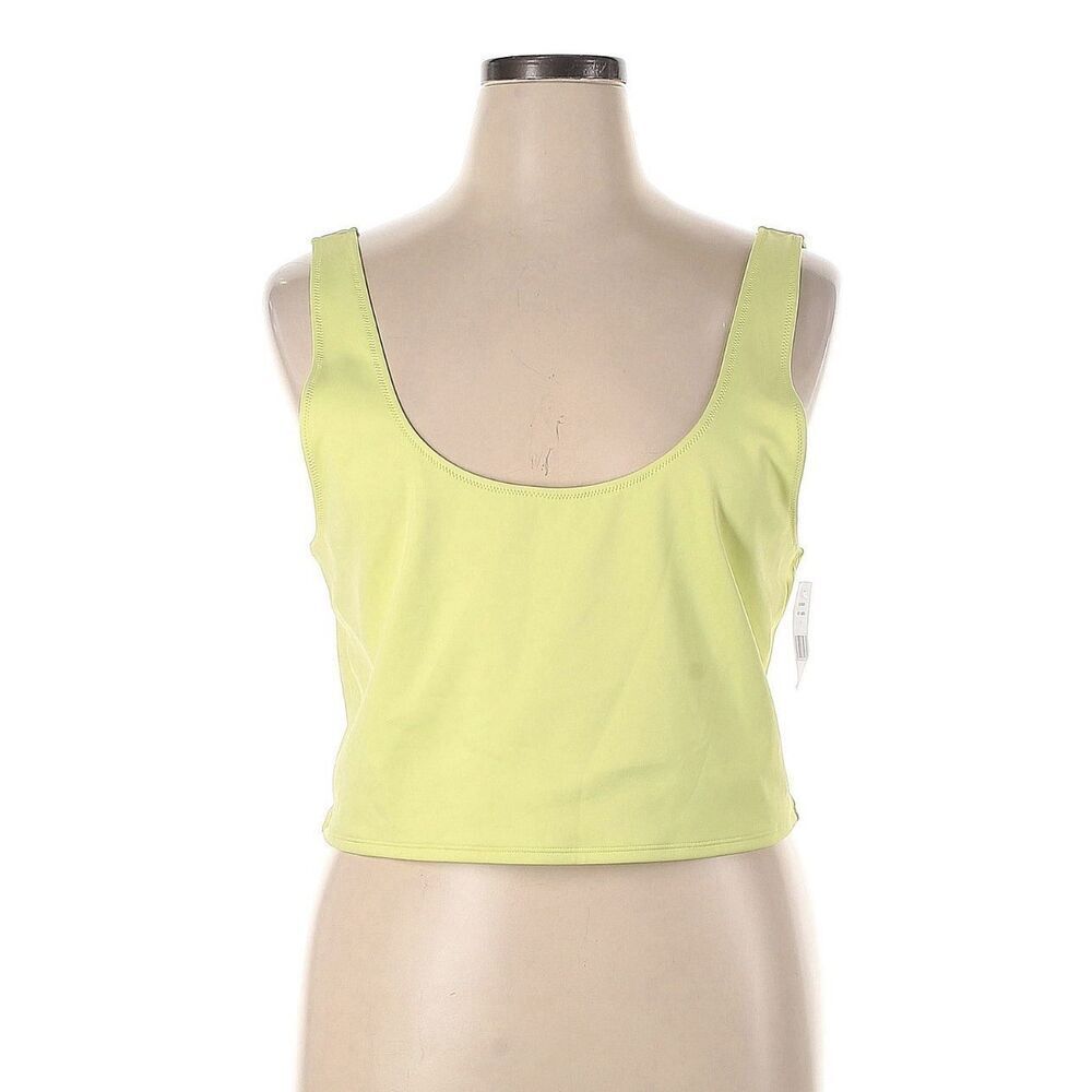 Good American Women's Sleeveless Scuba Crop Tank Top Key Lime Size 7 XXL New